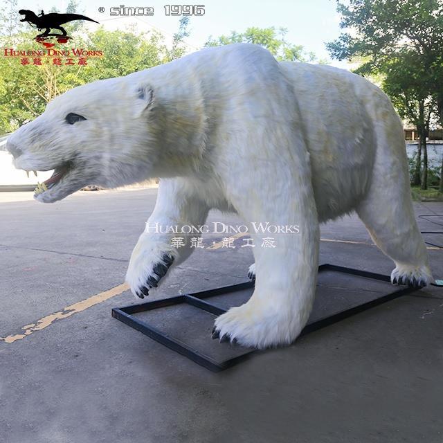 life size animated polar bear animatronic animal model statue