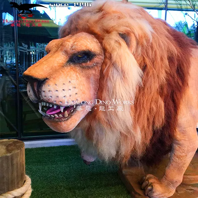 Exhibit public animal sculptures animatronic lion for sale