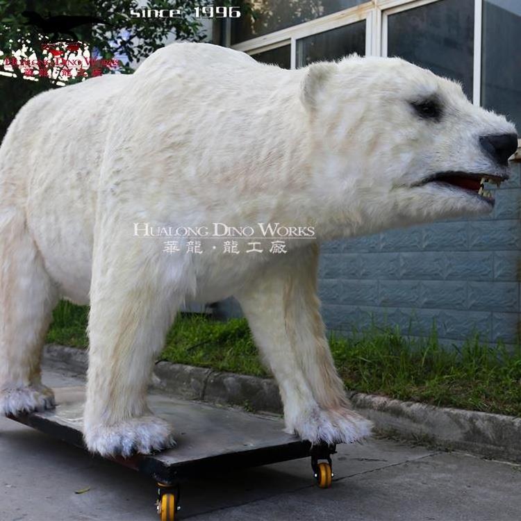 life size animated polar bear animatronic animal model statue