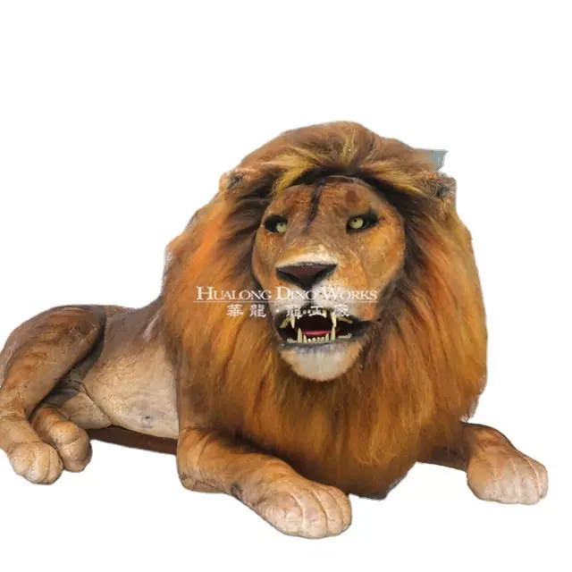 Exhibit public animal sculptures animatronic lion for sale