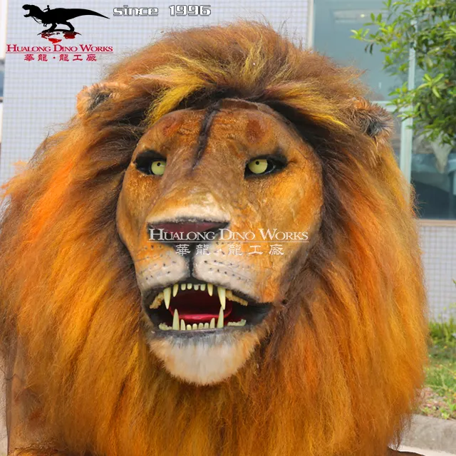 Life size simulation animatronic lion model for amusement park