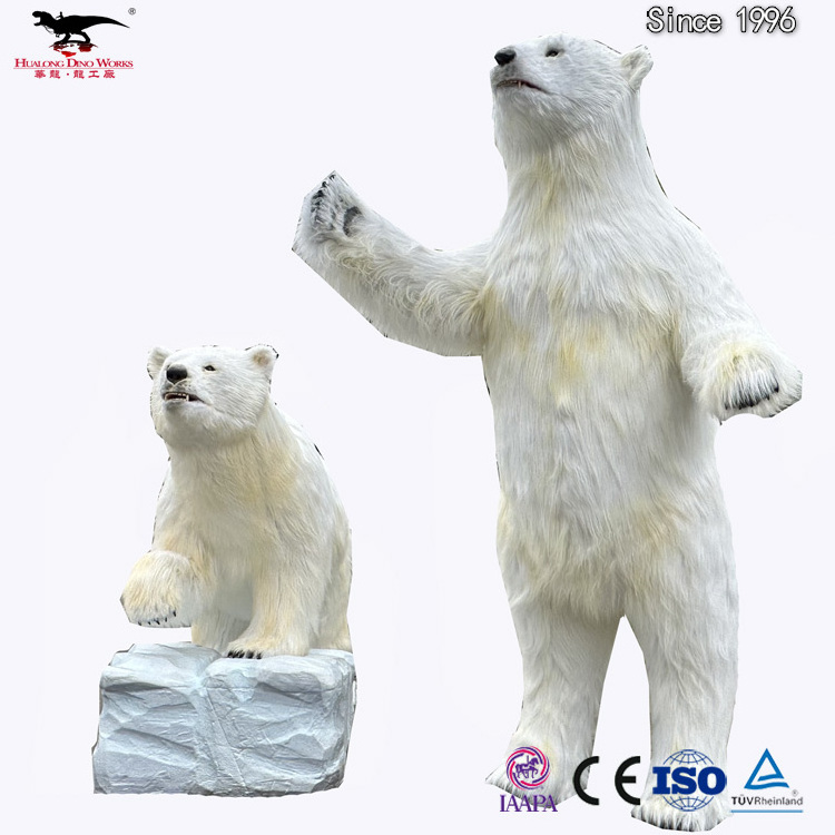 Outdoor decorative electric life size animals Polar bear model