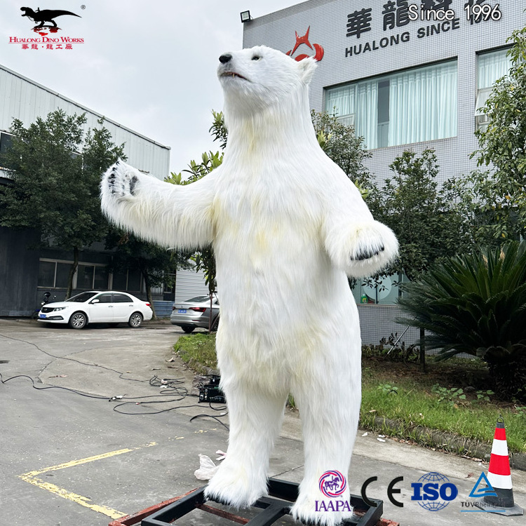 Outdoor decorative electric life size animals Polar bear model