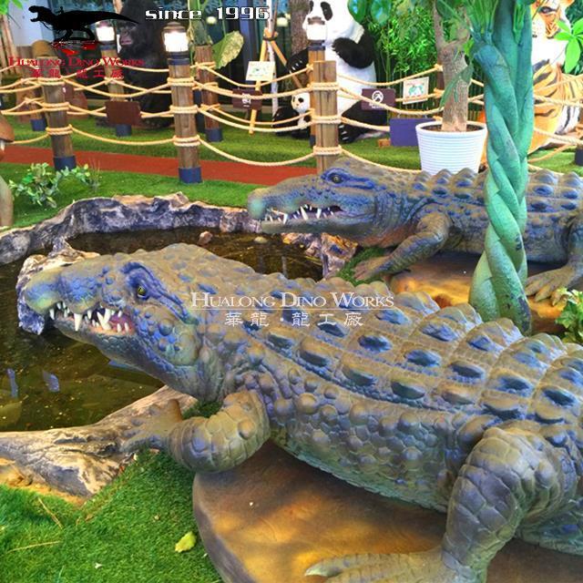 Animatronics animal robot model remote control alligator model for sale