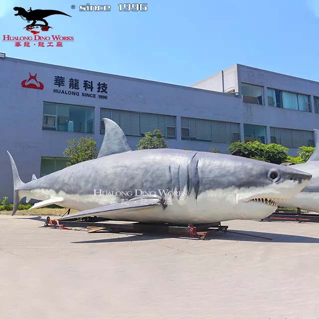 real size aquarium fiberglass robot shark  animatronic model