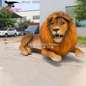 Life size simulation animatronic lion model for amusement park