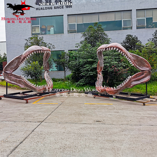 Amusement Park Custom Large Size Attraction Artificial Shark Jaws Skeleton for Sale