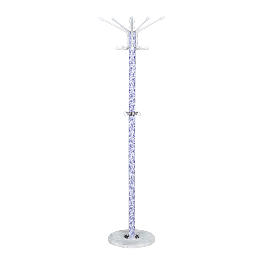 Metal double marble base coat hanger stand