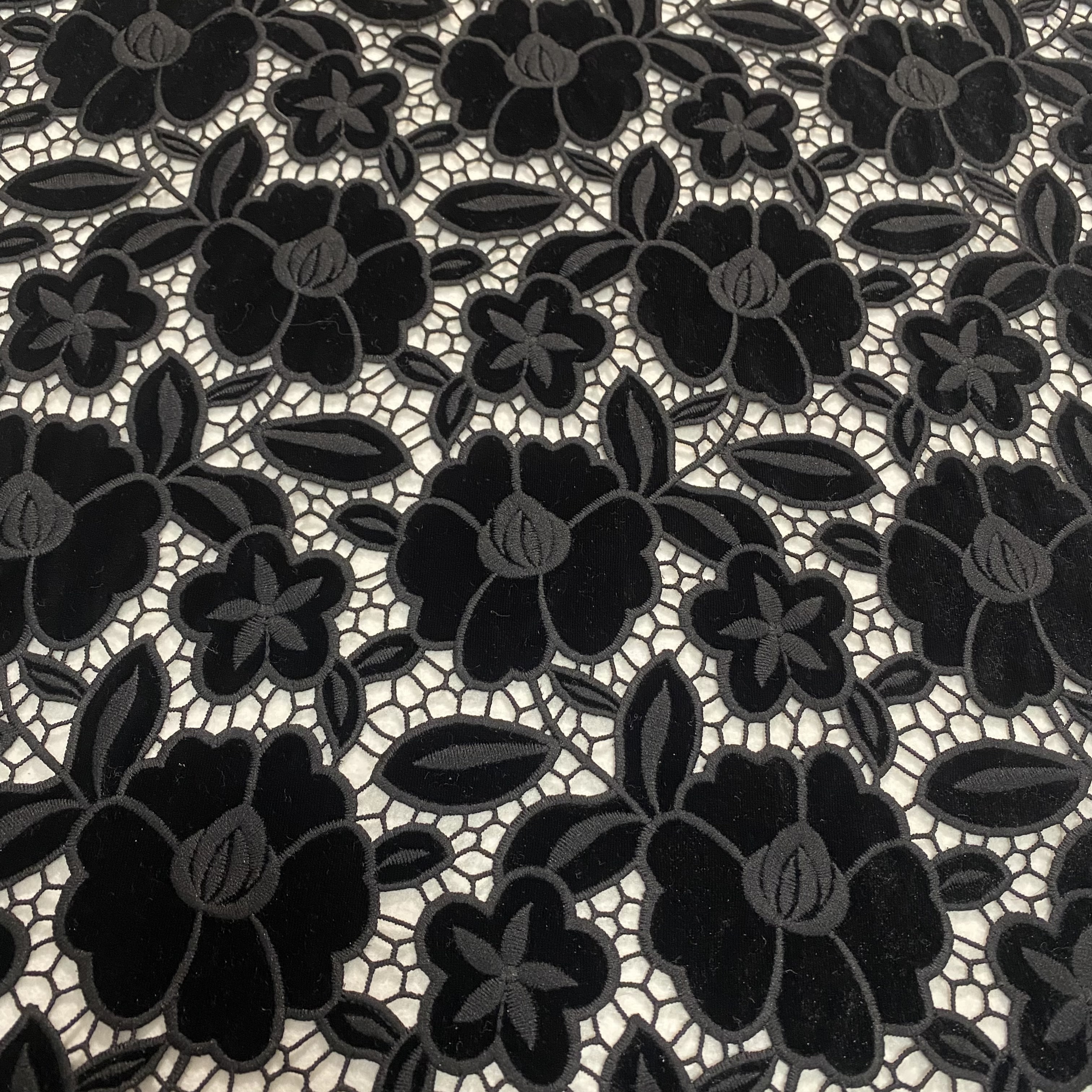 New Heavy velvet machine embroidery Lace laser cutting  Velour Fabric Dress party Dress garment 3D fabric