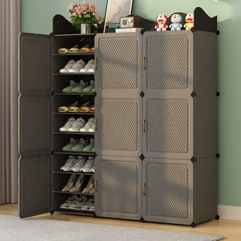 Upgraded Plastic Material Storage Cabinet Shoe Rack Cabinet Organizer Storage Folding Shoe Racks