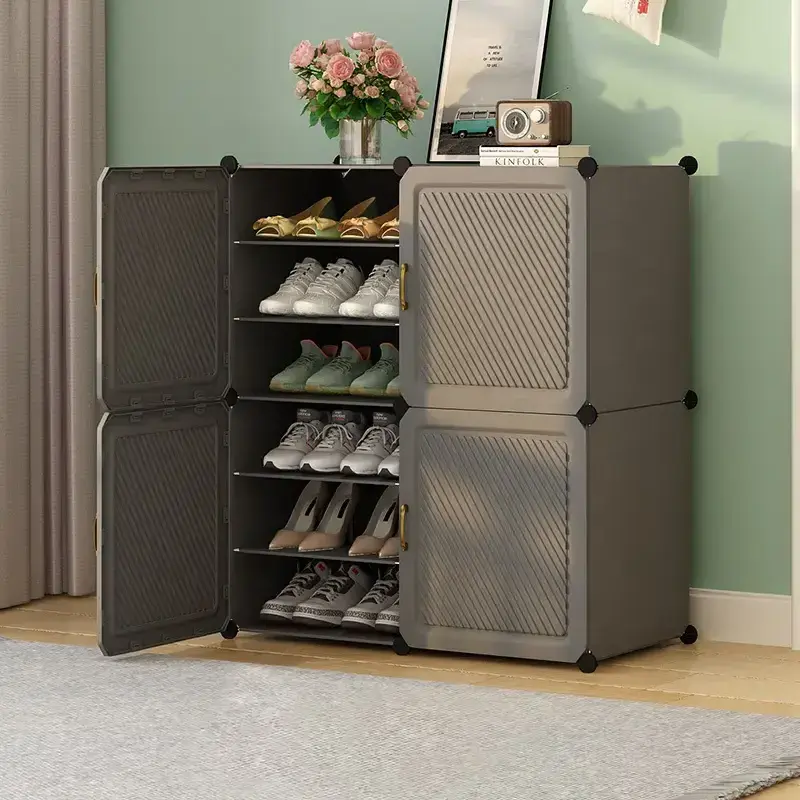 Upgraded Plastic Material Storage Cabinet Shoe Rack Cabinet Organizer Storage Folding Shoe Racks