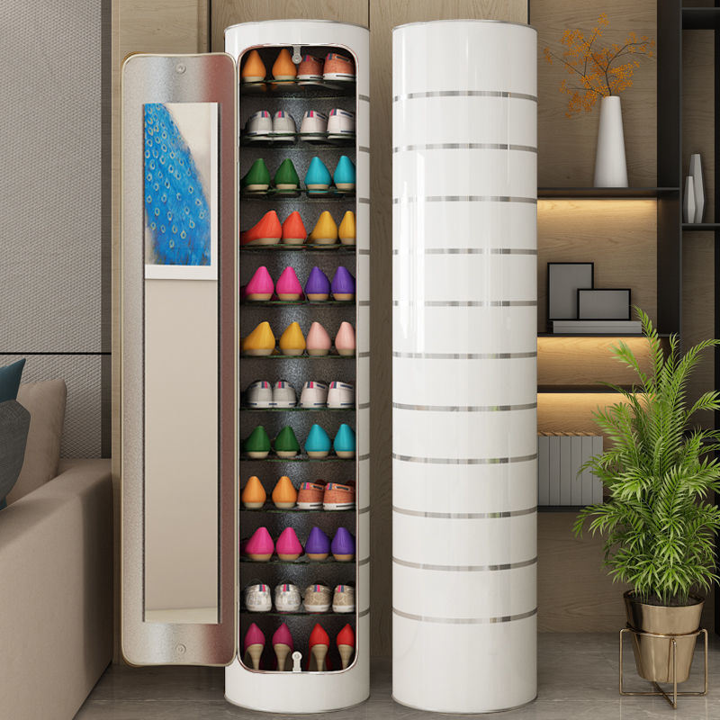 Modern Simple Economy Foyer Cabinet Large Capacity Storage Cabinet Creative Round Rotating Shoe Cabinet Multi-tier Shoe Racks