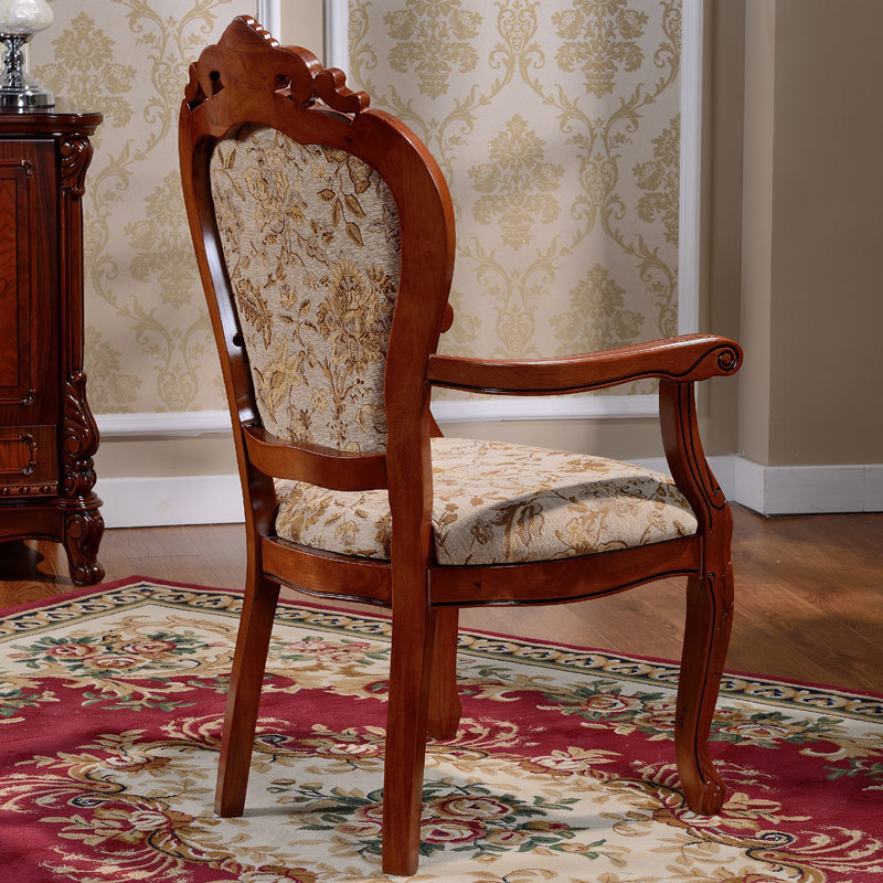 Factory price European style carved dining chairs solid wood hotel furniture banquet chairs