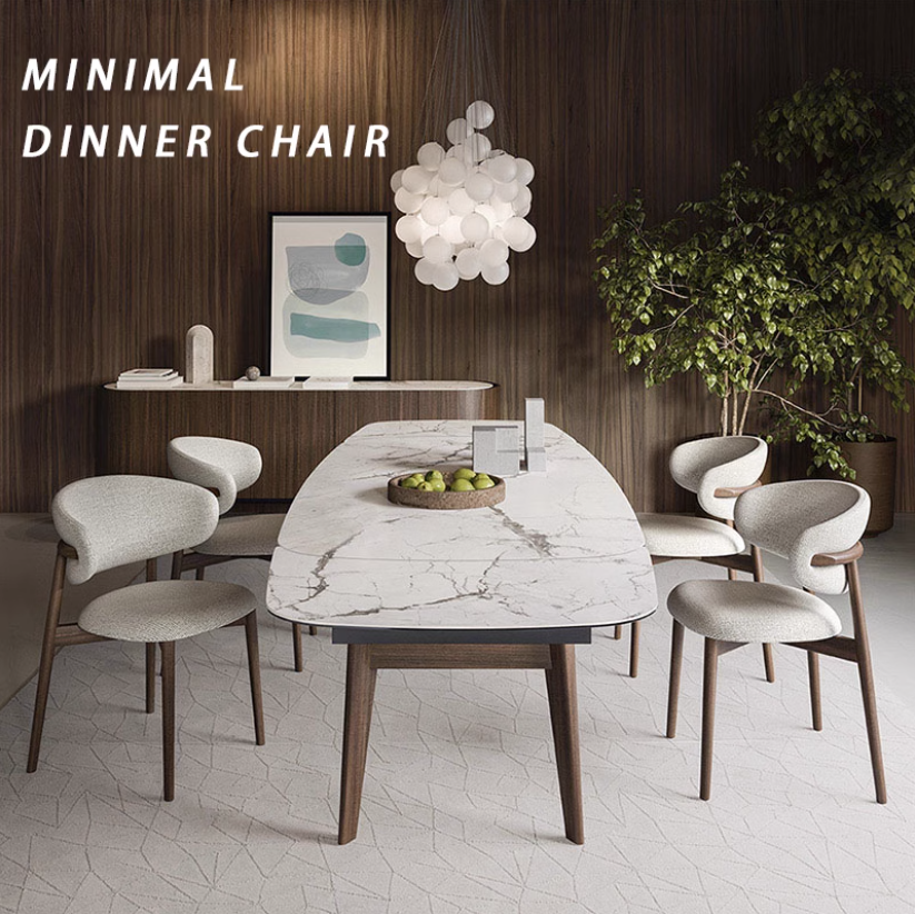 Nordic modern minimalist designer fabric chairs living room backrest home dining room solid wood dining chairs