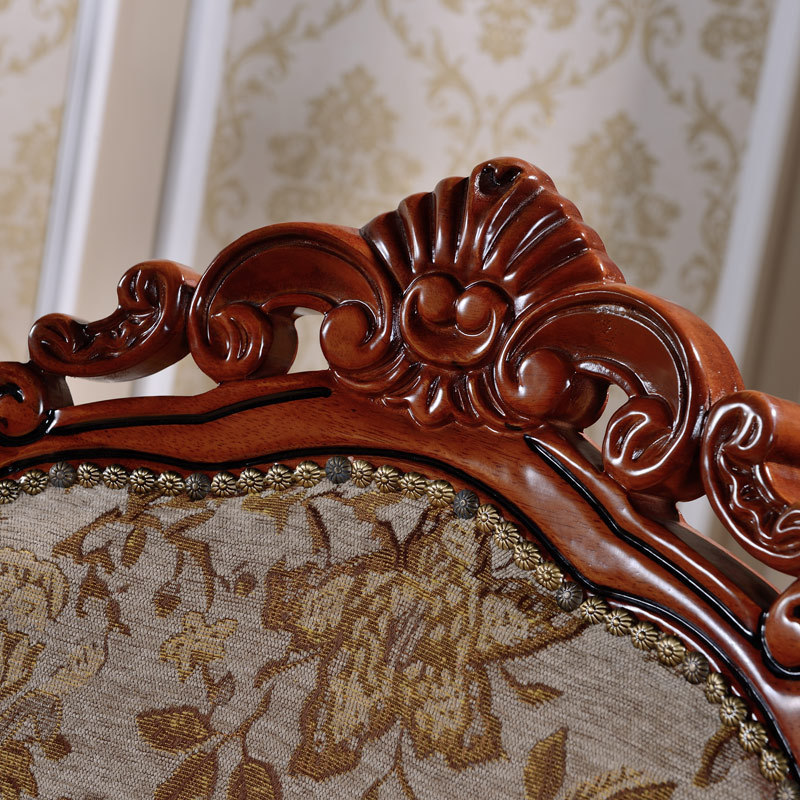 Factory price European style carved dining chairs solid wood hotel furniture banquet chairs