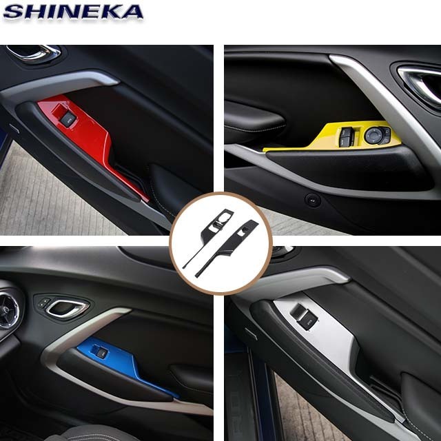 High Quality  Multi-colored ABS Interior Car Window Lift Panel Switch Cover Trim For Chevrolet Camaro 2017+