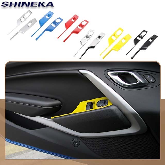 High Quality  Multi-colored ABS Interior Car Window Lift Panel Switch Cover Trim For Chevrolet Camaro 2017+