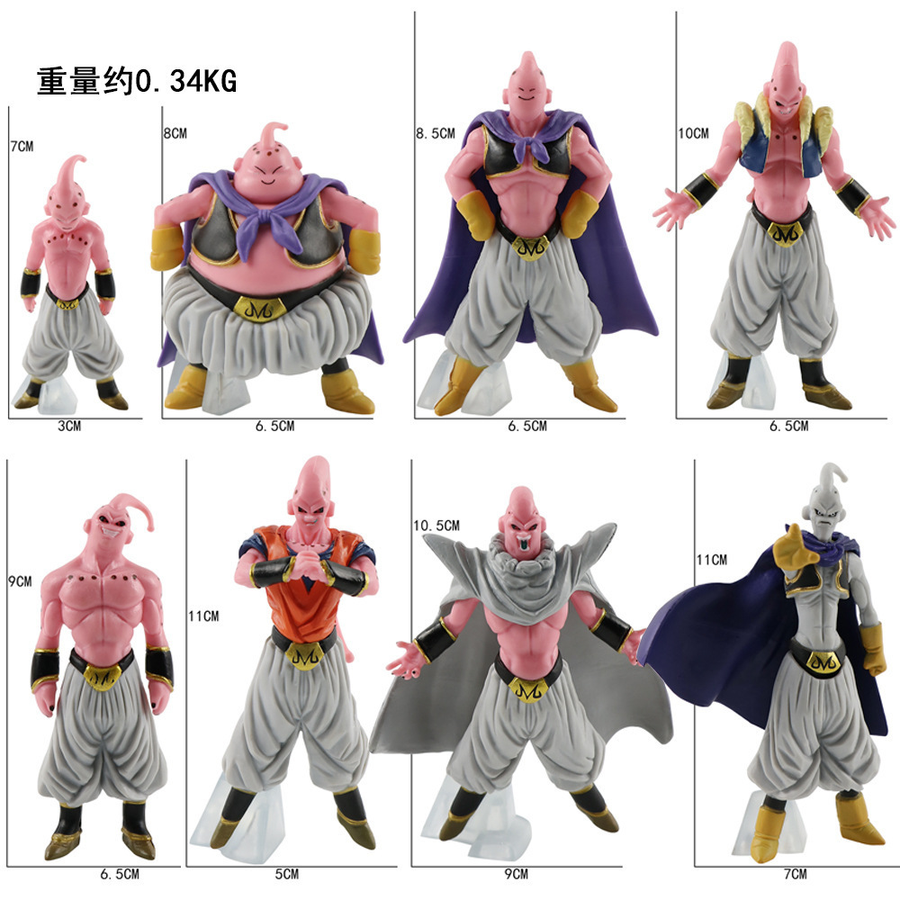 New coming wholesale collectible toys 8pcs set Majin Buu Action Toy Figures model toy for collection