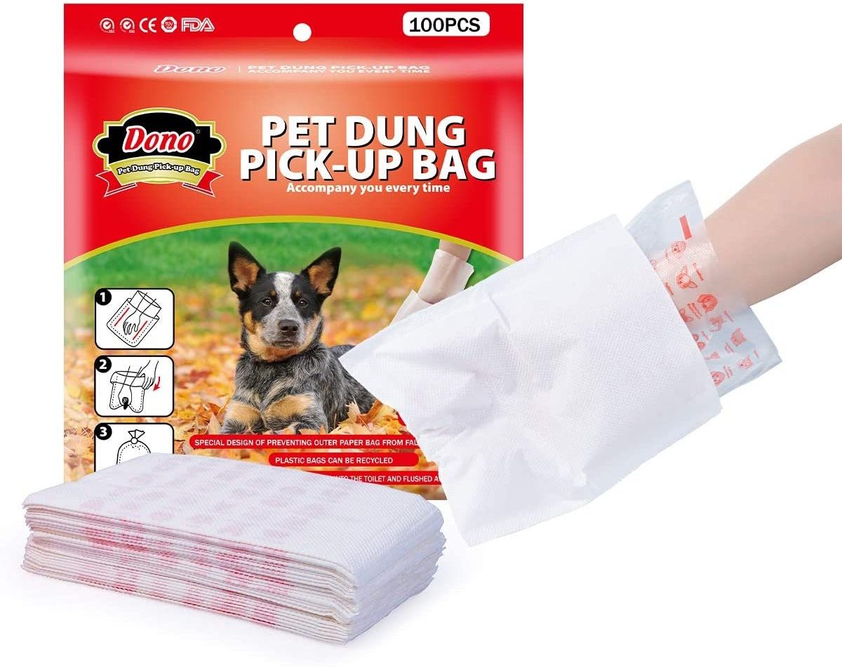 DONO Plastic bag puppy cat dog poop picking up bag outdoor cleaning 100PCS dog poop bag pet supplies