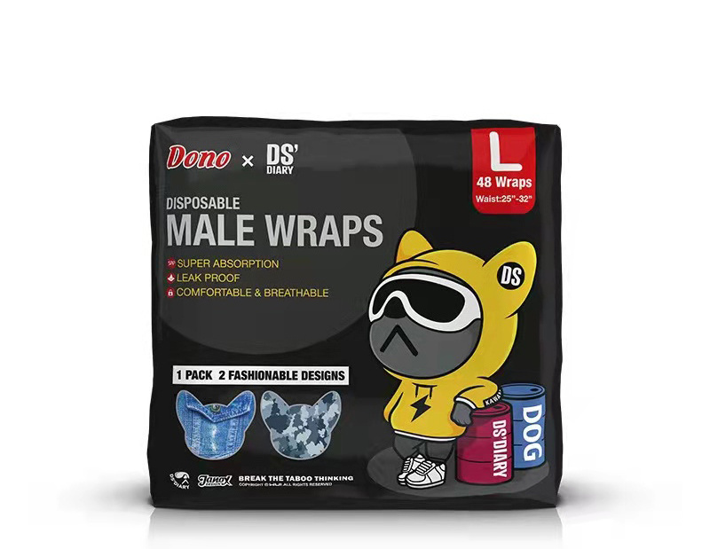 Dono M Size Disposable Male Dog Wraps Doggie Puppy Male Diaper Male Wraps with Super Absorbent Leak-Proof