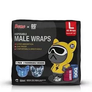 Dono M Size Disposable Male Dog Wraps Doggie Puppy Male Diaper Male Wraps with Super Absorbent Leak-Proof