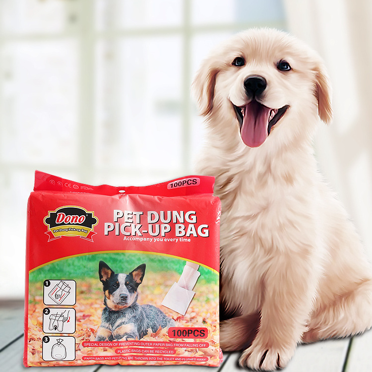 DONO Plastic bag puppy cat dog poop picking up bag outdoor cleaning 100PCS dog poop bag pet supplies