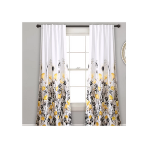 Custom Modern Nordic Simple Yellow Geometric Printing Curtains Living Room Bedroom Home Decor 100% Polyester Curtains