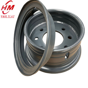 Factory 3ton forklift rim 5.00F-10 steel wheel rims 10 Inch split type 2pcs for 650-10 tires