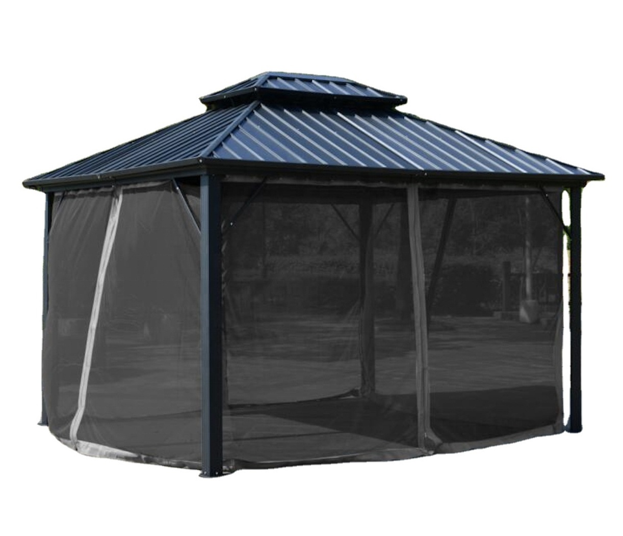 3x3.65m Aluminum  steel roof hardtop metal gazebo permanent gazebo pavilion house10x12ft