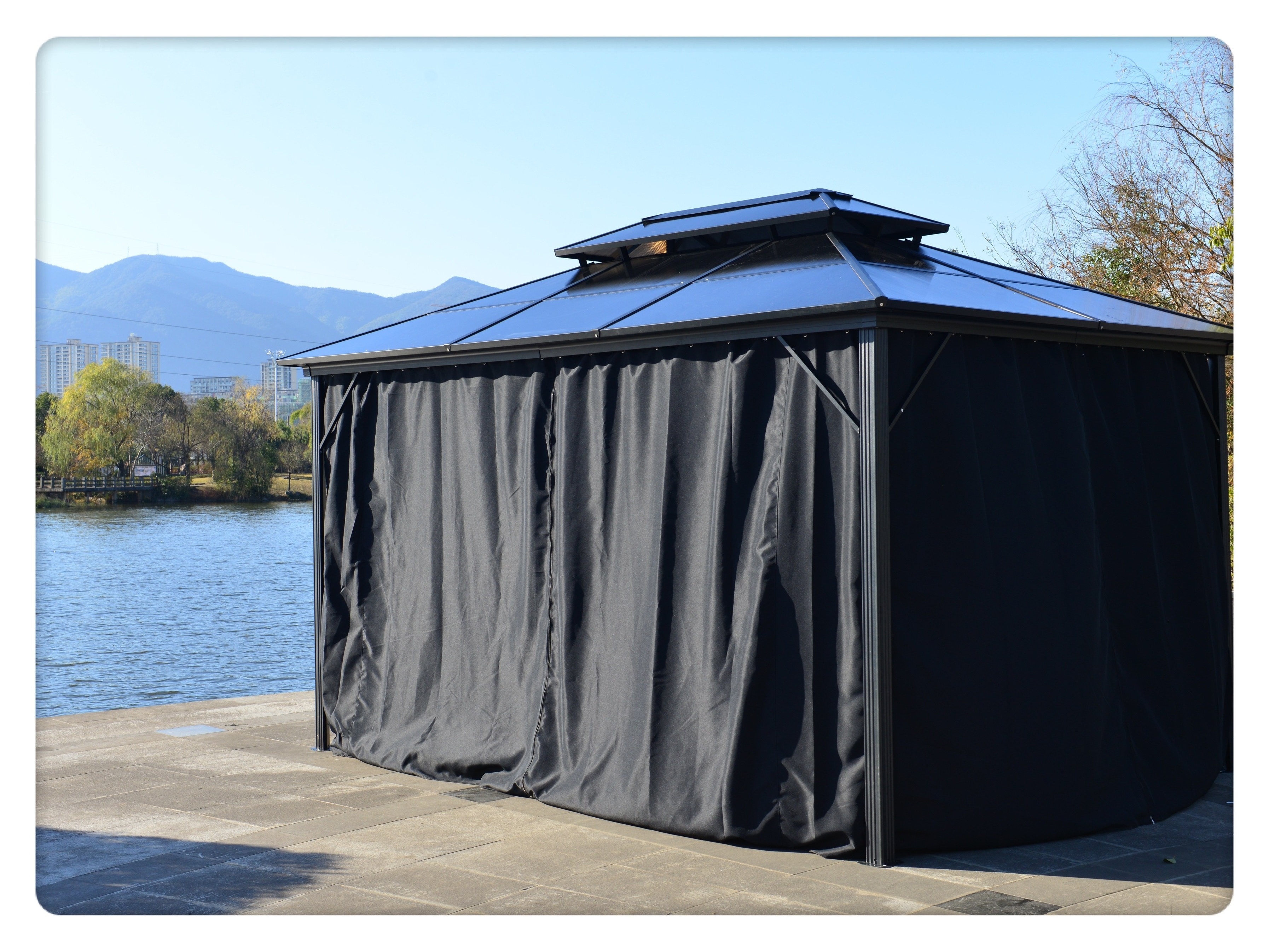 3x4m all season hardtop gazebo solid roof permanent gazebo 10x13ft