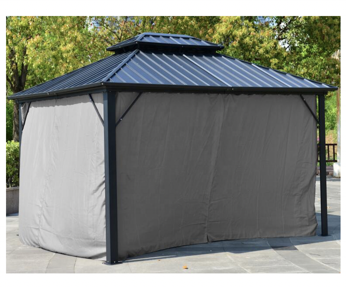 3x3.65m Aluminum  steel roof hardtop metal gazebo permanent gazebo pavilion house10x12ft