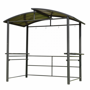 2.4x1.5m outdoor aluminum hard polycarbonate roof bbq grill gazebo 8x5ft