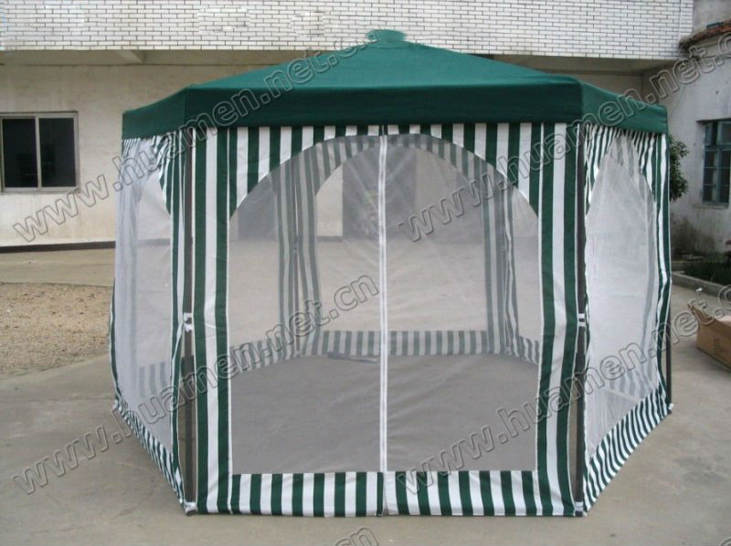 Outdoor Relaxation Hexagonal Shade Gazebo Canopy with Mosquito Net