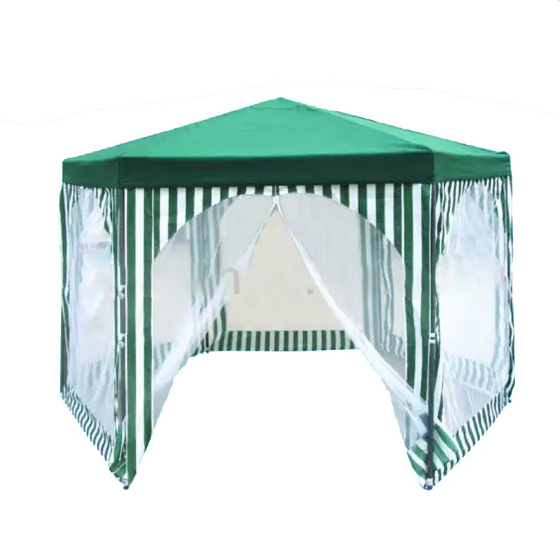 Outdoor Relaxation Hexagonal Shade Gazebo Canopy with Mosquito Net