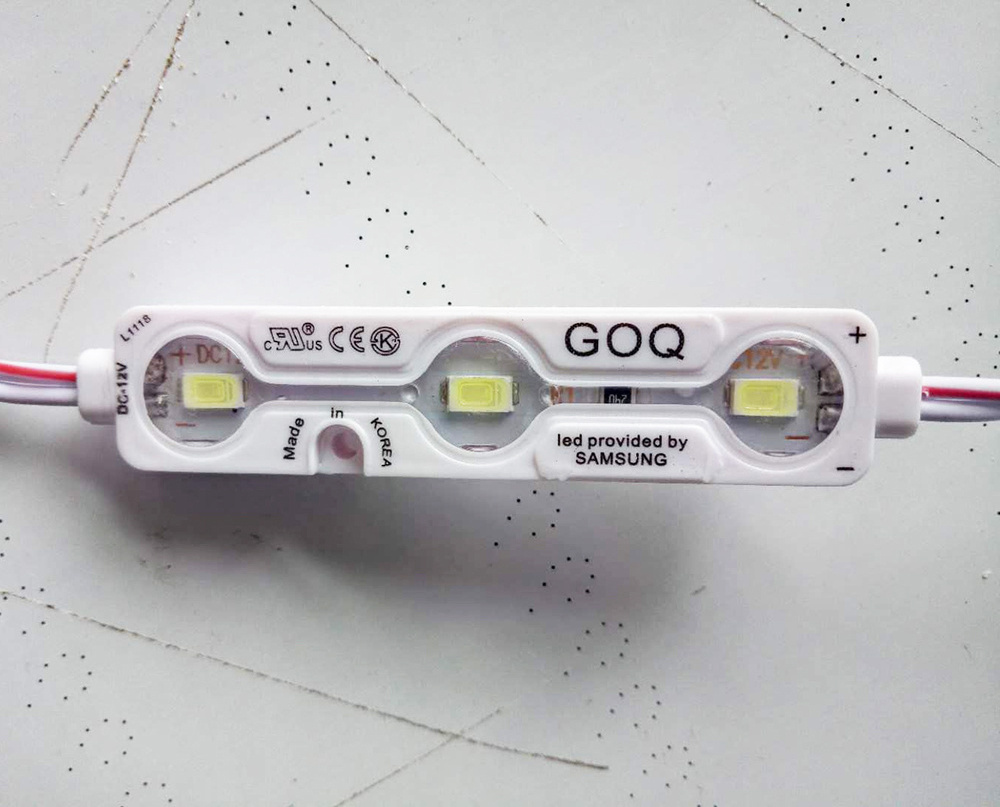 Good quality 1.2W GOQ led module SMD5730 3led 12v injection led module light