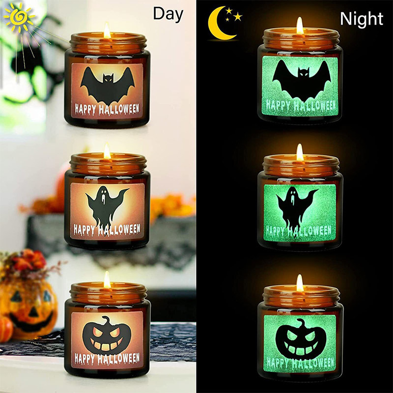 Holiday Hot Selling Creative Promotional fall garden Halloween elements Bat pumpkin sticker pattern scented candle Gift Box