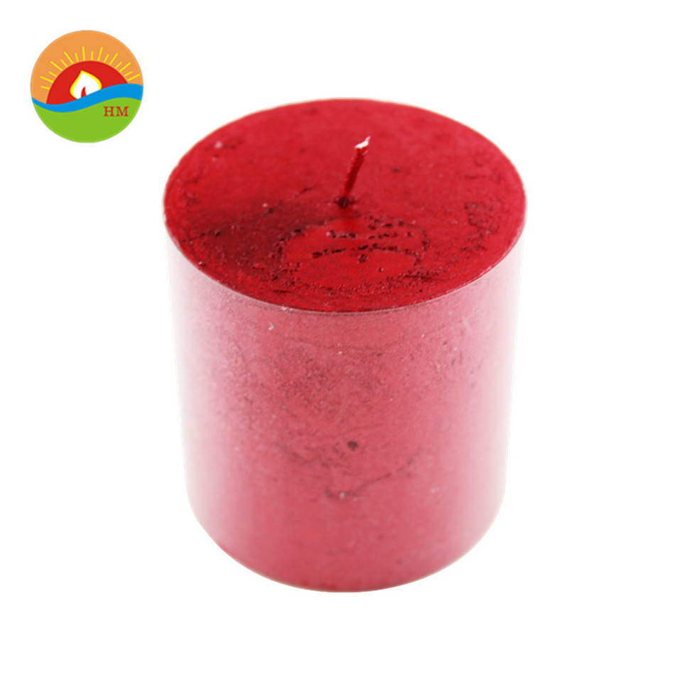 Romantic candlelight christmas smooth multi color wax candles pillar candles