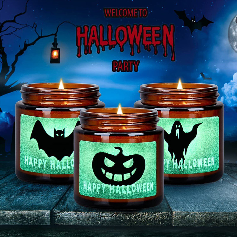 Holiday Hot Selling Creative Promotional fall garden Halloween elements Bat pumpkin sticker pattern scented candle Gift Box