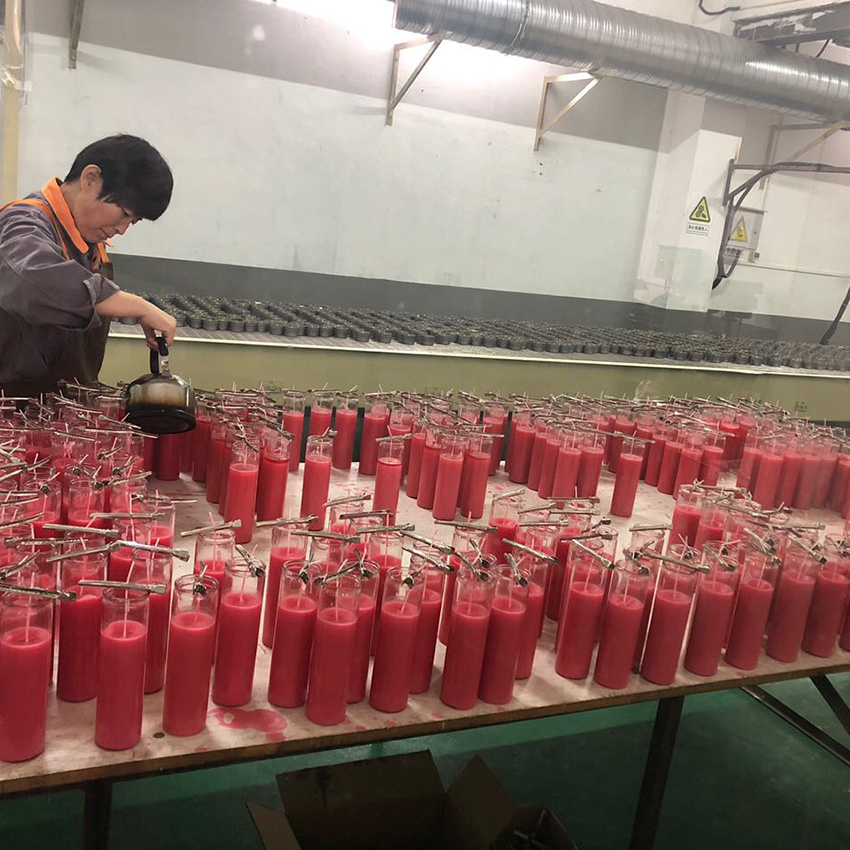 7 day candles wholesale Exporters/7 days scented candles in glass jar religious catholic candles red black white bulk wholesale