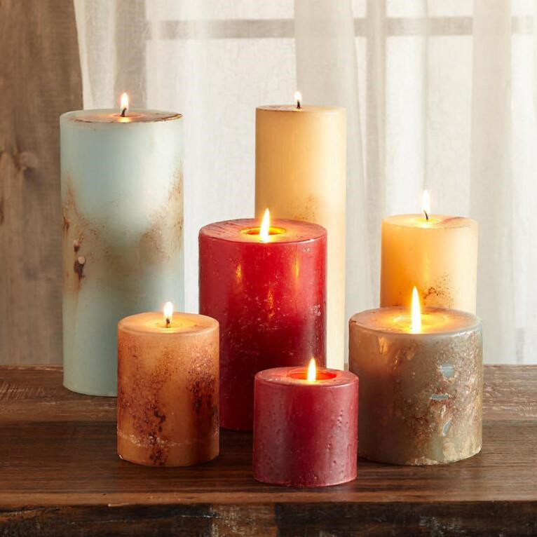 Huaming Hot Selling Party Decorated Round Household Dinner Candle High Quality Flameless Cylindrical Glass Pillar Candles