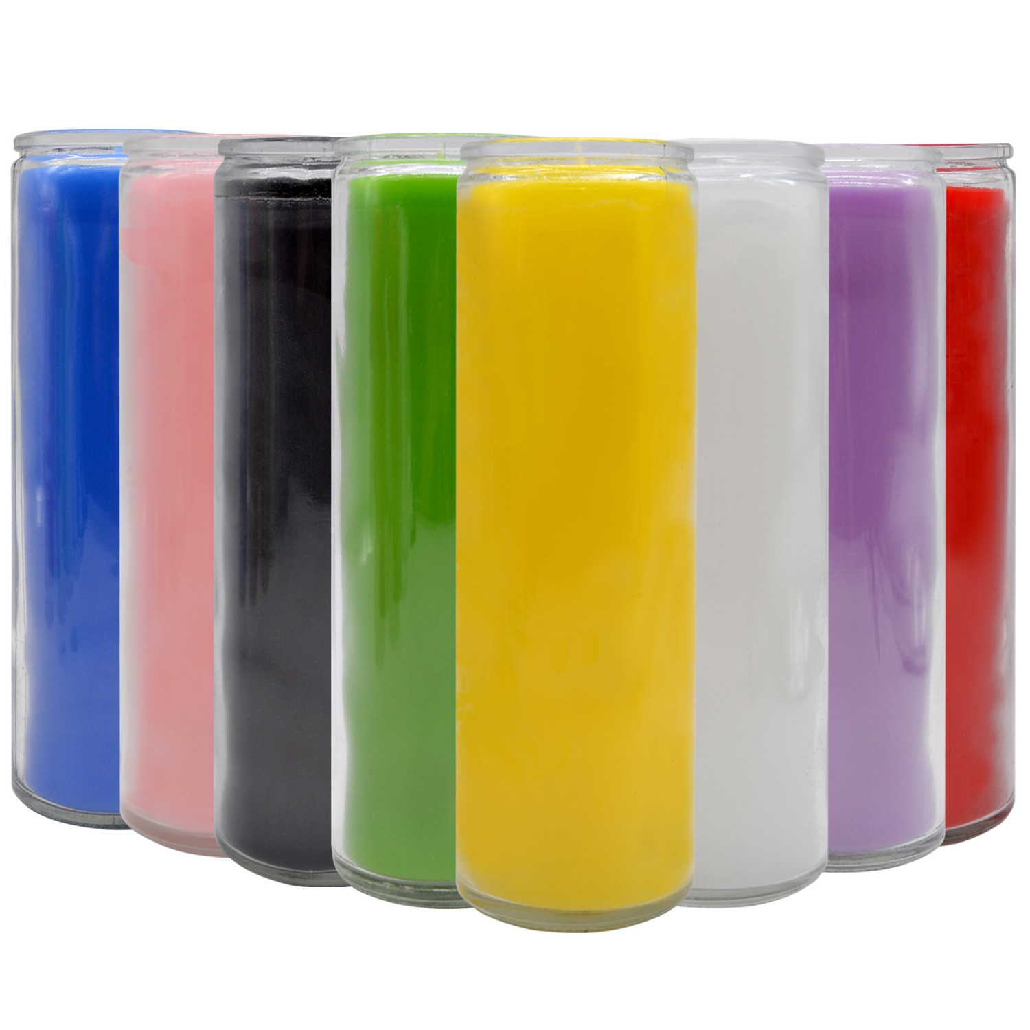 Factory wholesale religious church 7 days glass candle colored with low price