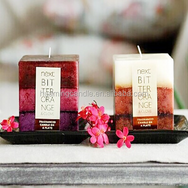 multi-colored pillar candle with high quality