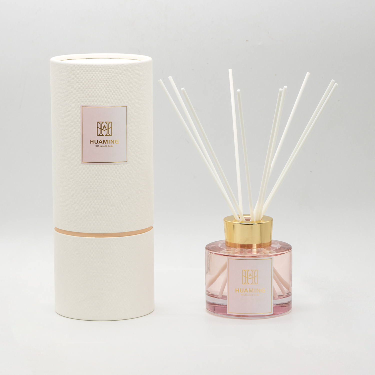 Huaming Home Fragrance Private Label 50ml Glass Reed Diffuser Bottle Luxury Essential Oil Aroma Reed Diffuser With Rattan Sticks