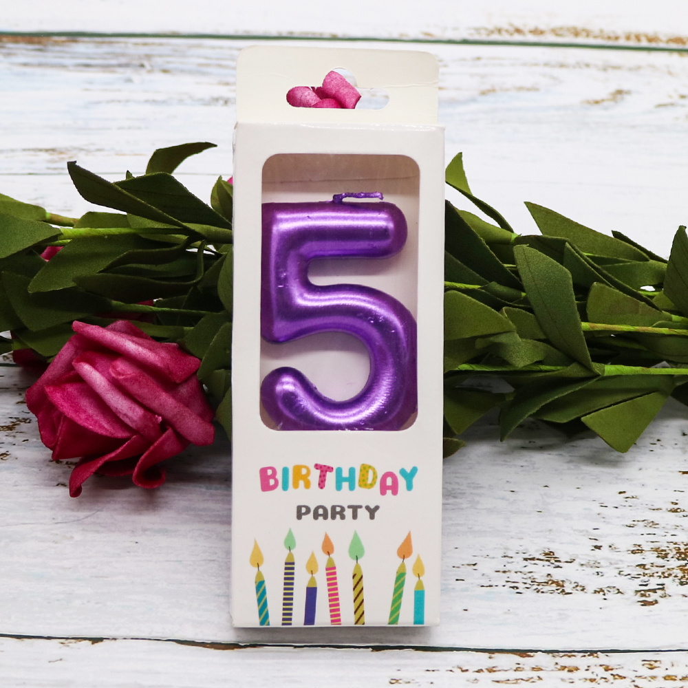 New Cute 0-9 number flameless birthday party cake candles amazing metallic gold number happy birthday candle