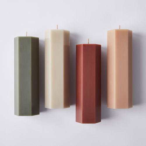 Private label decorative paraffin custom pillar flameless luxury scented white bulk pillar candles