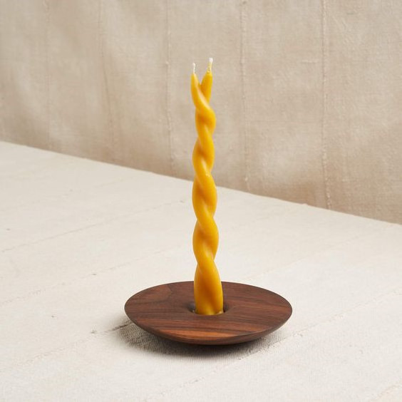 Huaming Handmade 10' Dinner Sprial Taper Candle Unique Orange Long Wick Imperfect Pure Beeswax Twisted Taper Hand Dip Candles