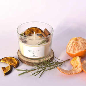 Huaming New Design Creative Cinnamon Champagne Naturel Soy Wax Candle Scent Essential Oil Crystal Personalized Scented Candle