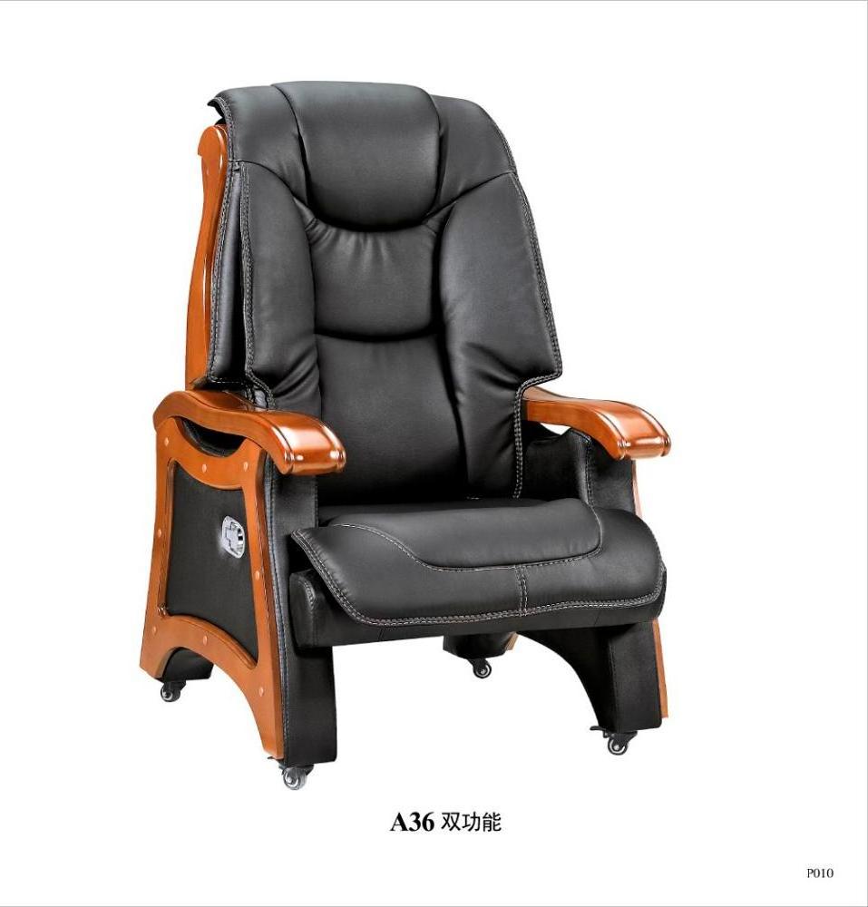 Luxury CEO solid wood leather executive office chair