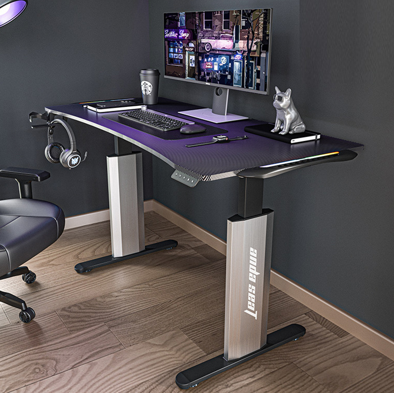 Professional Stable Lifting Desk Home PC Table Gaming Table Height Adjustable Desk Computer Electric Sit Standing Desk With RGB