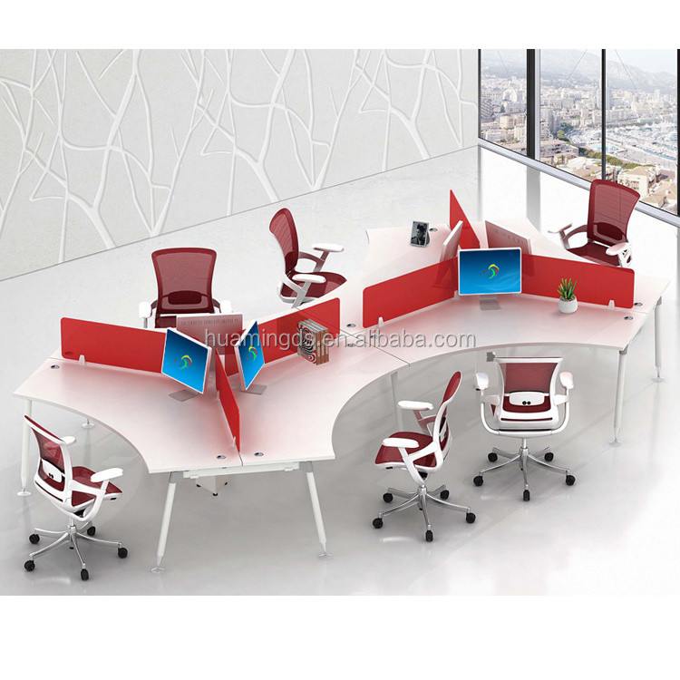 Office furniture project 120 degree office workstation office workstation for 6 person